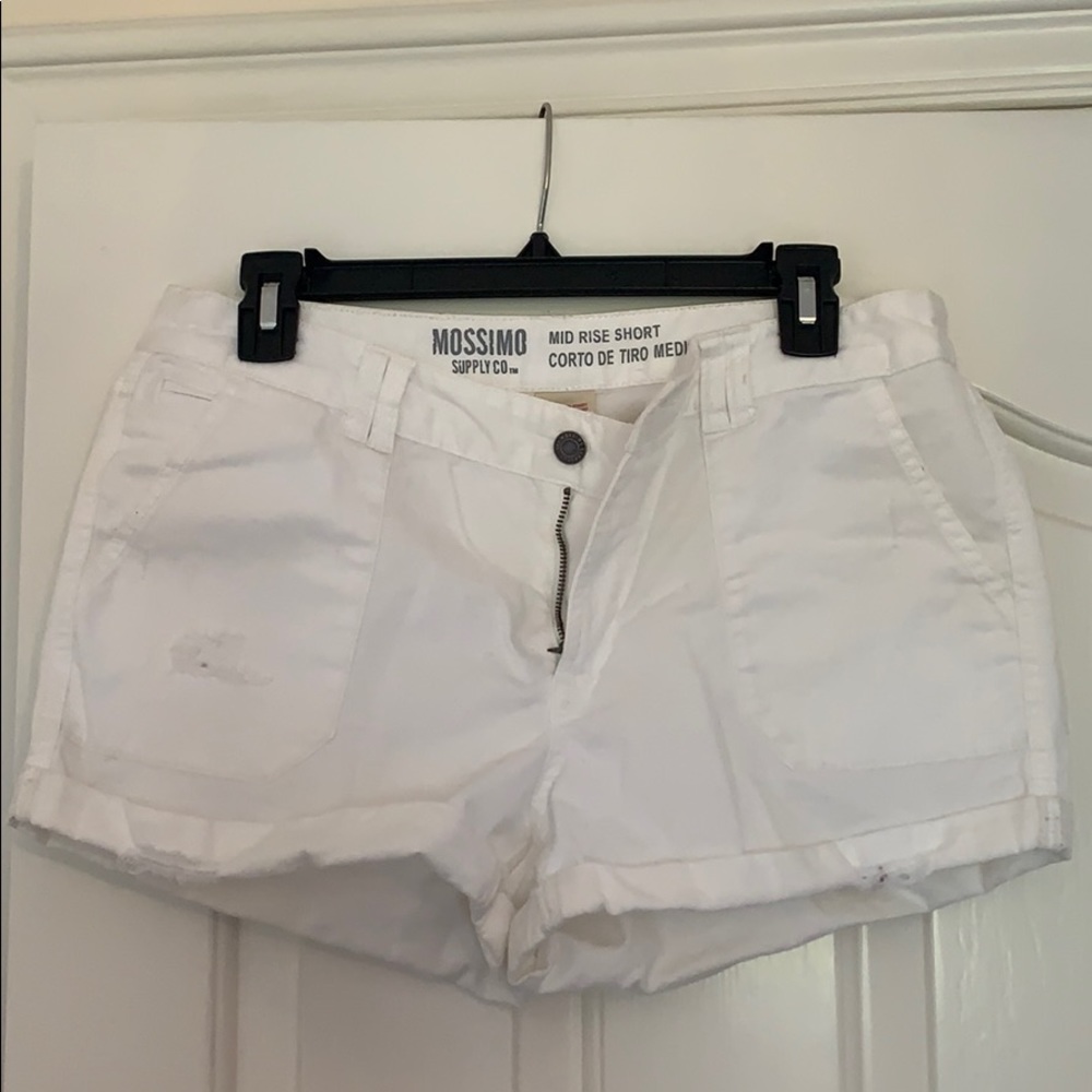 White jean shorts